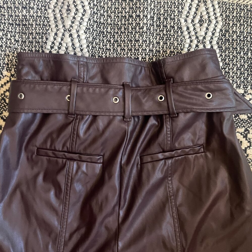 Marissa Webb x RTR Split-Hem Faux Leather Pants – Purple – Size 6 - Picture 10 of 10